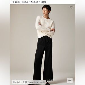 New! J. Crew Stratus lace-trim pant in textured satin. Size XS